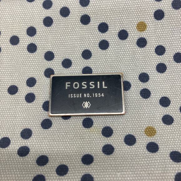 Fossil, gray, navy, mustard polka dots crossbody bag - Picture 4 of 8